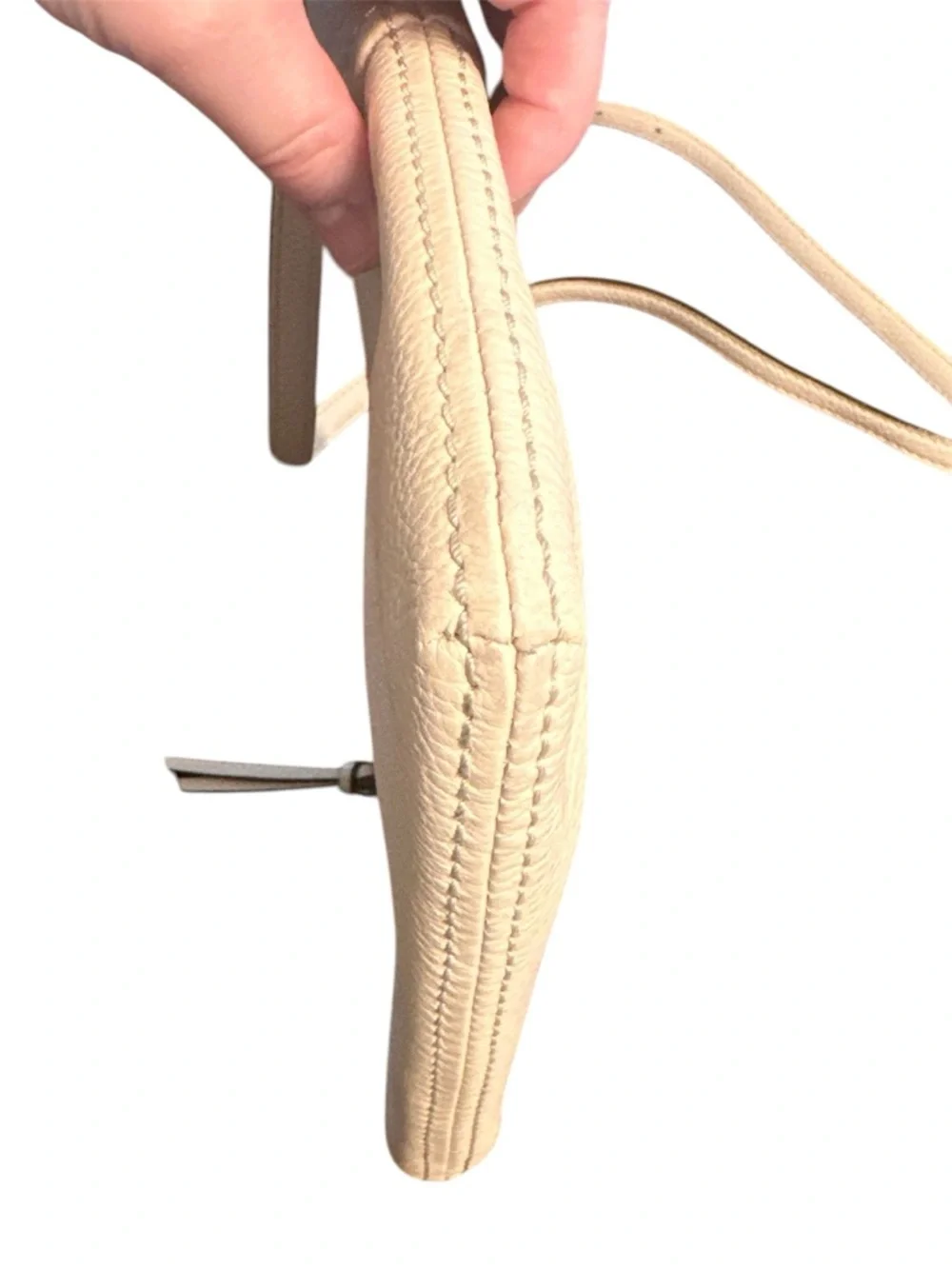 Kate Spade Pebbled Leather Crossbody Bag in Light Beige / Cream with Dusty EUC - Picture 4 of 9
